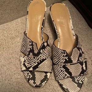 Faux snake skin sandals
